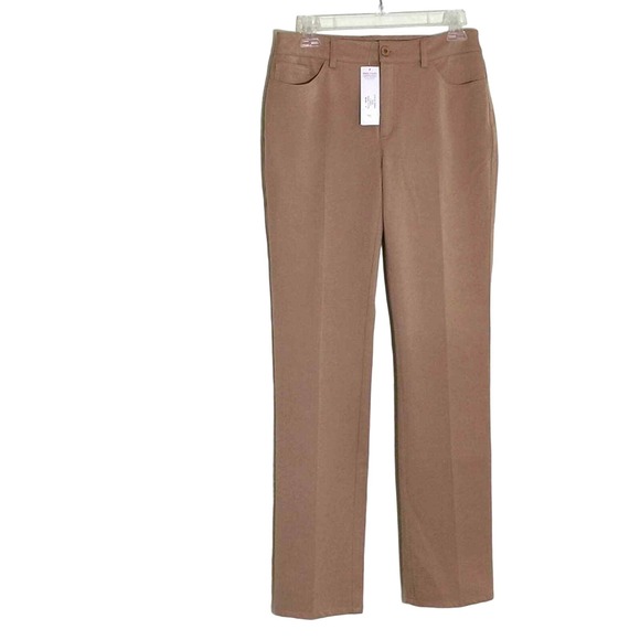Piece of Cloth  5 pocket Dress Pants Women's Size 2 Camel Color Straight Leg - Picture 1 of 11